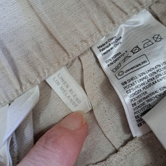 H&M Cream Pants Womens Size 8 Linen Blend Trousers Pleated Lightweight Neutral - Picture 8 of 12